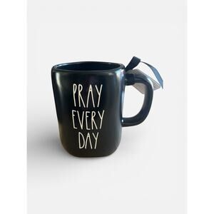 Rae Dunn PRAY EVERY DAY Mug Black With Black Lettering NWT